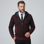 Sweatjacke für Herren aus Baumwolle im eleganten Stil mit Kapuze Dunkelrot 6
