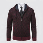 Sweatjacke für Herren aus Baumwolle im eleganten Stil mit Kapuze Dunkelrot 7