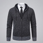 Sweatjacke für Herren aus Baumwolle im eleganten Stil mit Kapuze Dunkelgrau 8