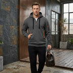 Sweatjacke für Herren mit Kapuze mit Reißverschluss im sportlichen Stil Dunkelgrau 1