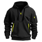 Sweatjacke für Herren mit Kapuze mit Reißverschluss im sportlichen Stil Schwarz 10