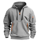 Sweatjacke für Herren mit Kapuze mit Reißverschluss im sportlichen Stil Hellgrau 12