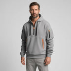 Sweatjacke für Herren mit Kapuze mit Reißverschluss im sportlichen Stil Hellgrau 3