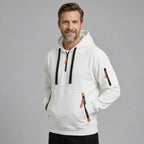 Sweatjacke für Herren mit Kapuze mit Reißverschluss im sportlichen Stil Weiß 4
