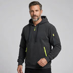 Sweatjacke für Herren mit Kapuze mit Reißverschluss im sportlichen Stil Schwarz 6