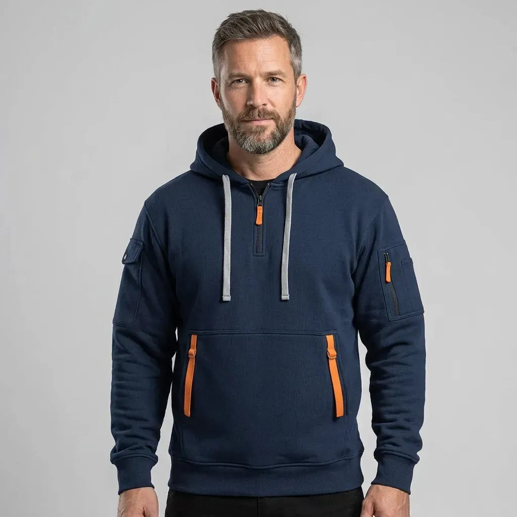 Sweatjacke für Herren mit Kapuze mit Reißverschluss im sportlichen Stil Blau 7