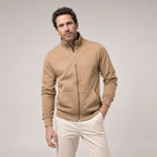 Sweatjacke für Herren mit Stehkragen im eleganten Stil mit Reißverschluss Khaki 2