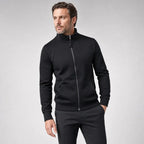 Sweatjacke für Herren mit Stehkragen im eleganten Stil mit Reißverschluss Schwarz 4