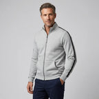 Sweatjacke für Herren mit Stehkragen im eleganten Stil mit Reißverschluss Hellgrau 5