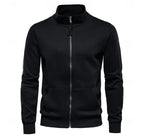 Sweatjacke für Herren mit Stehkragen im eleganten Stil mit Reißverschluss Schwarz 7