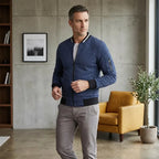 Sweatjacke für Herren mit Stehkragen mit Reißverschluss im sportlichen Stil Dunkelgrau 1