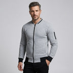 Sweatjacke für Herren mit Stehkragen mit Reißverschluss im sportlichen Stil Dunkelblau 5