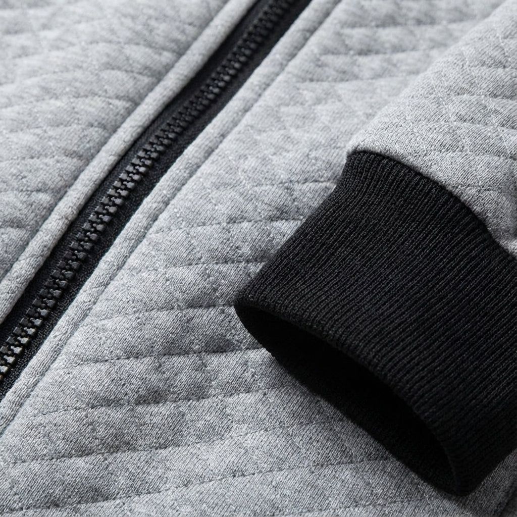 Sweatjacke für Herren mit Stehkragen mit Reißverschluss im sportlichen Stil Hellgrau 8