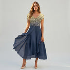 Maxikleid für Hochzeit aus Tüll mit Blumen Applikation