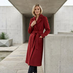 Trenchcoat für Damen aus Wolle mit Gürtel Rot 2