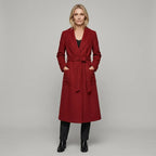 Trenchcoat für Damen aus Wolle mit Gürtel Rot 3