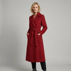 Trenchcoat für Damen aus Wolle mit Gürtel Rot 4