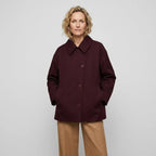 Trenchcoat für Damen im klassischen Stil mit tailliertem Schnitt für den Übergang Dunkelrot 6