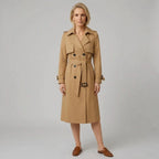Trenchcoat für Damen in A-Linie mit Bindegürtel im klassischen Stil Braun 4