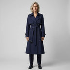 Trenchcoat für Damen klassischer in taillierter Form mit Gürtel Dunkelblau 10