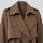 Trenchcoat für Damen klassischer in taillierter Form mit Gürtel Braun 12