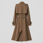Trenchcoat für Damen klassischer in taillierter Form mit Gürtel Braun 13