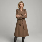 Trenchcoat für Damen klassischer in taillierter Form mit Gürtel Braun 9