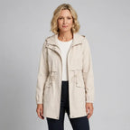 Trenchcoat für Damen mit Kapuze in kurzer Form für die Übergangszeit Beige 7