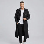 Trenchcoat für Herren aus Baumwolle mit Schulterklappen im zweireihigen Stil Schwarz 4