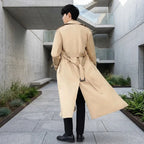 Trenchcoat für Herren aus Baumwolle mit Schulterklappen im zweireihigen Stil Beige 5