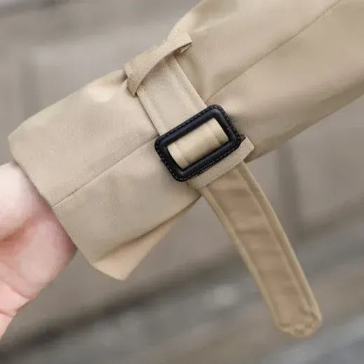 Trenchcoat für Herren aus Baumwolle mit Schulterklappen im zweireihigen Stil Beige 6