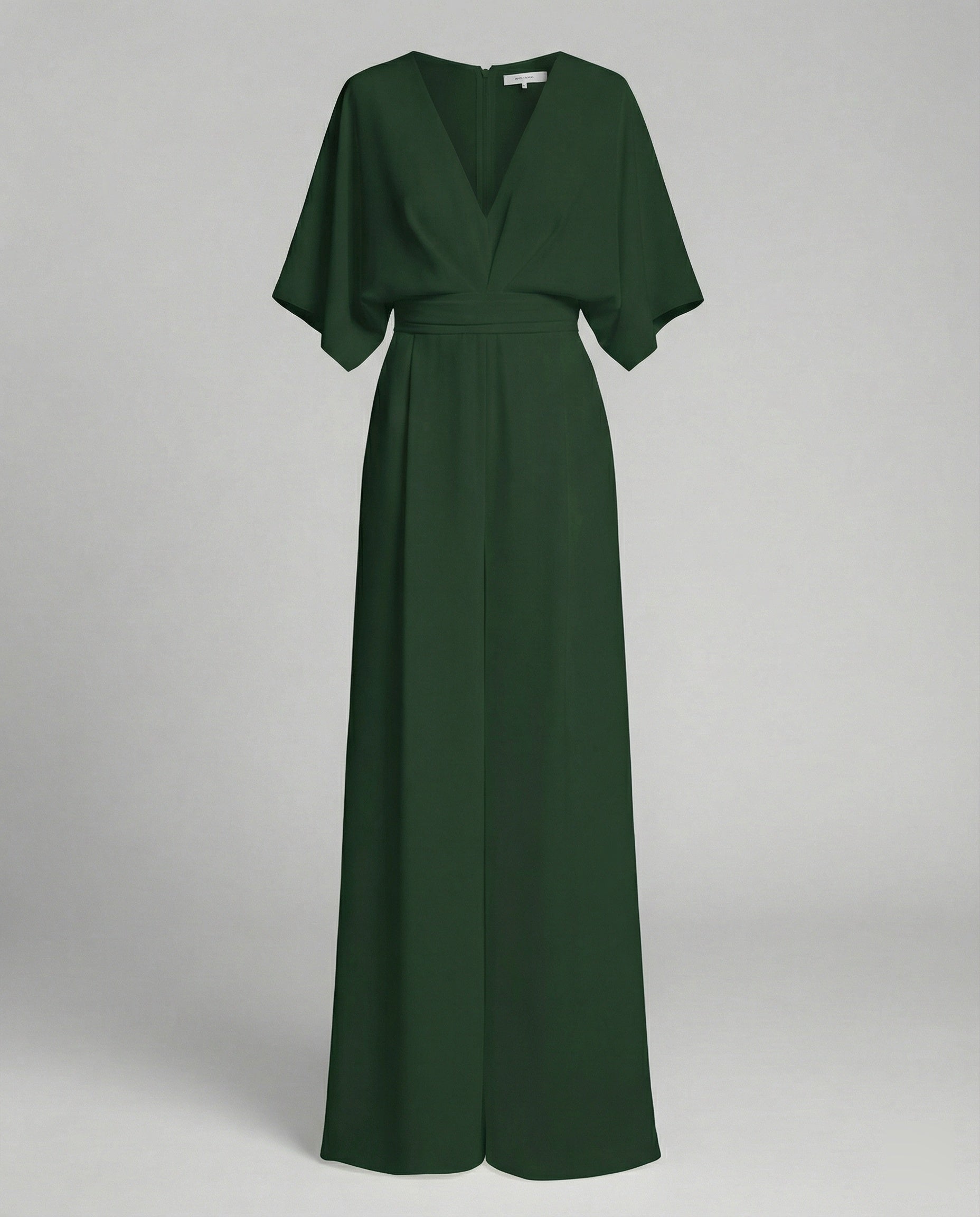 Eleganter Jumpsuit mit kurzen Ärmeln und V-Ausschnitt