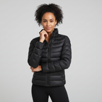 Leichte Steppjacke für Damen mit Stehkragen im einfarbigen Design
