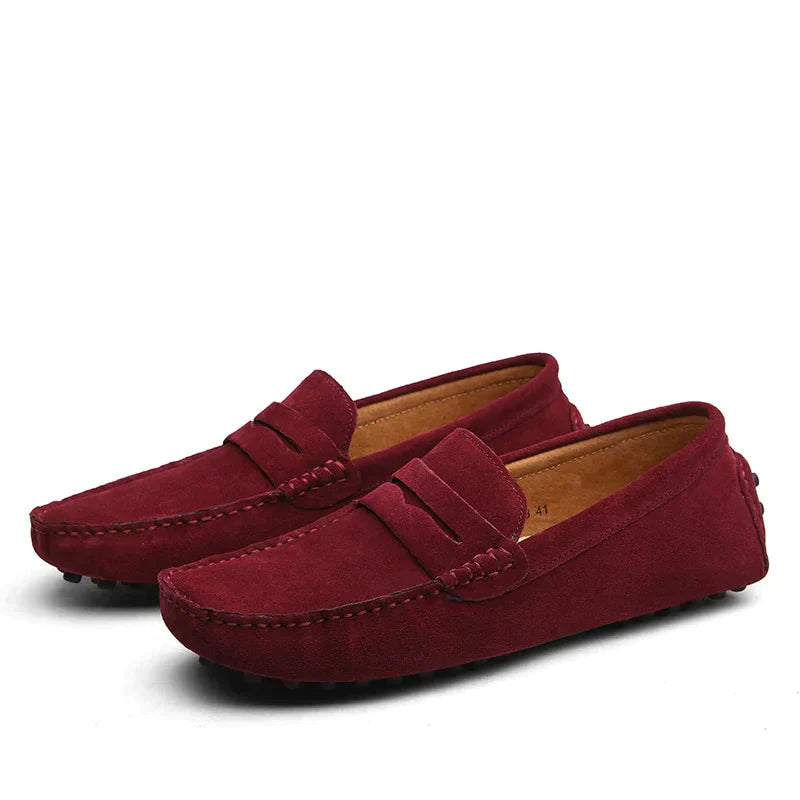Loafer für Herren im Mokassin Stil aus Wildleder Optik mit weichem Innenfutter