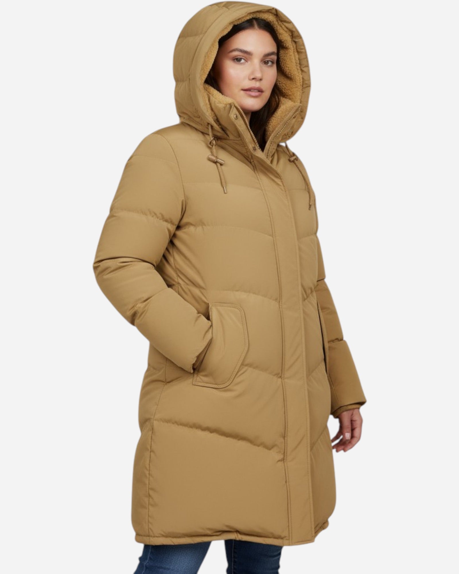 Jacke für Damen mit flauschigem Innenfutter in großen Größen