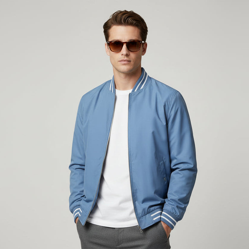 Leichter Blouson für Herren mit Rippbündchen und Kragen im Bomber-Stil
