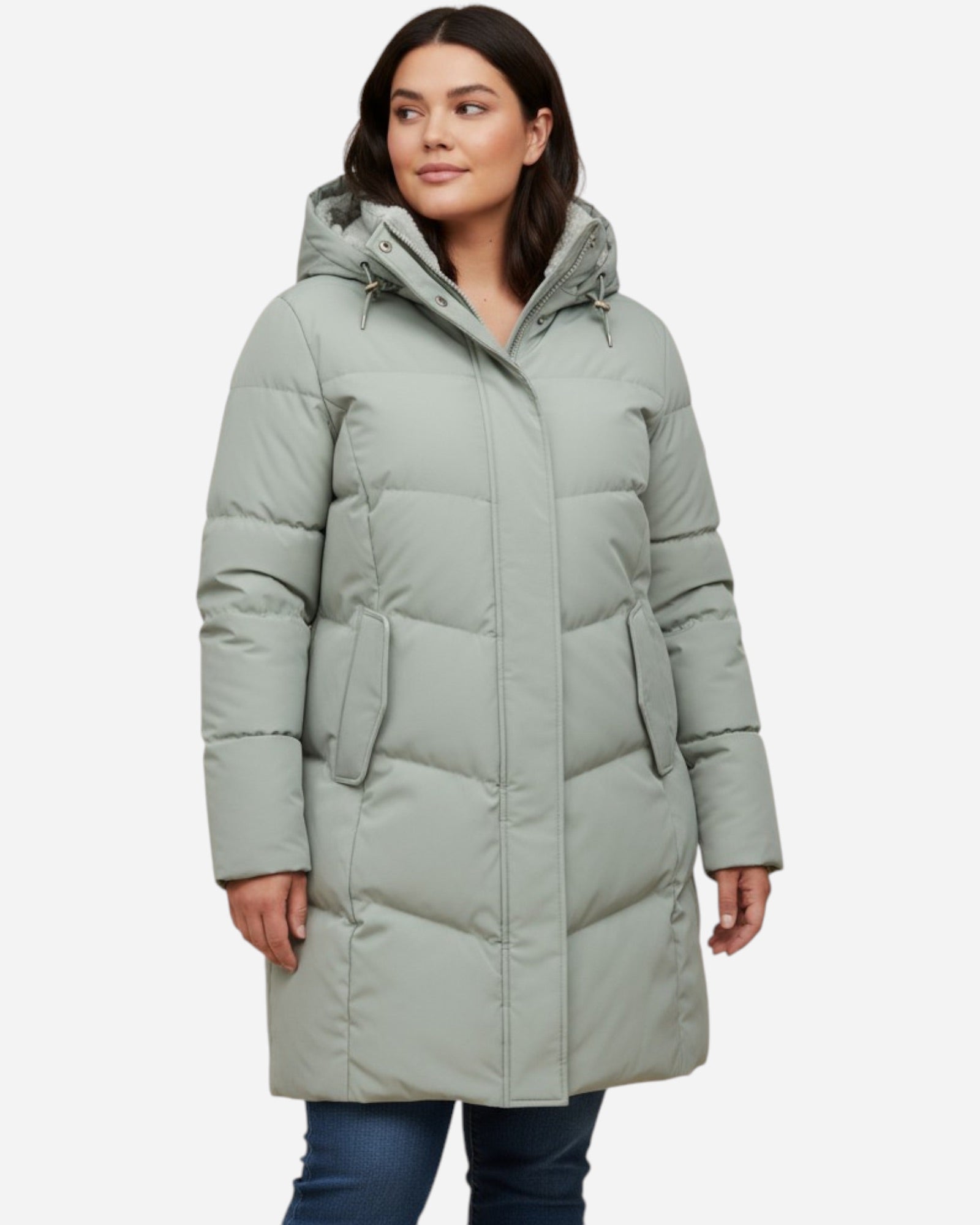 Jacke für Damen mit flauschigem Innenfutter in großen Größen