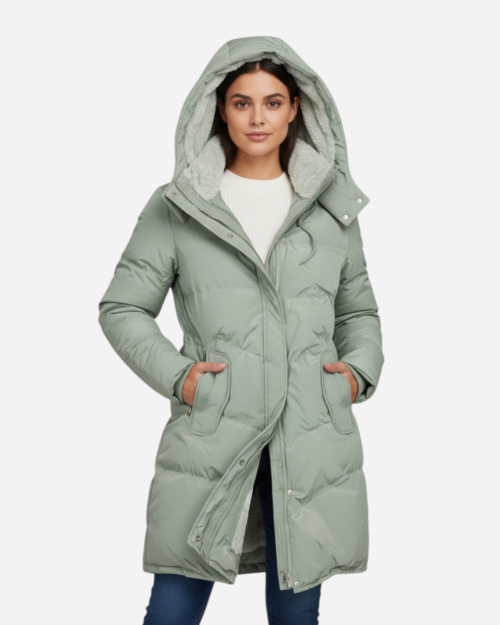 Jacke für Damen mit flauschigem Innenfutter in großen Größen