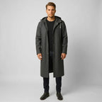 Wasserdichte Jacke für Herren im oversized Stil mit Kapuze in modernem Design Schwarz 3