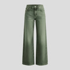 Weite Jeans für Damen aus Denim mit Wide Leg Grün 2