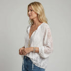 Gehäkelte Boho Bluse für Damen im Lockerem Schnitt