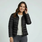 Leichte Steppjacke für Damen mit Stehkragen im einfarbigen Design